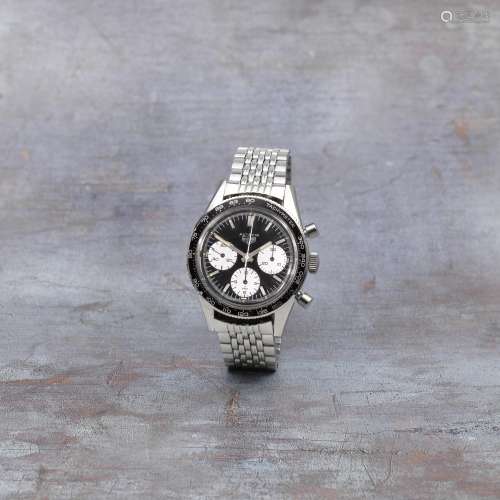 Heuer. A stainless steel manual wind chronograph bracelet wa...