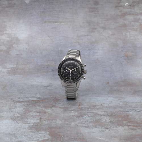 Omega. A stainless steel manual wind chronograph bracelet wa...