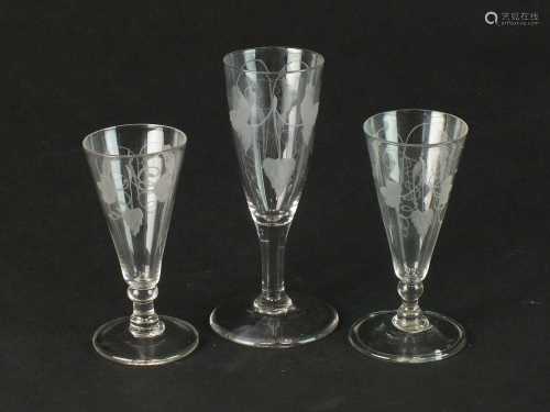 Three 18th-century ale glasses