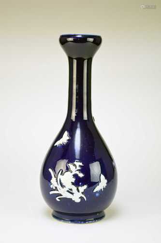 A Japanese Arita blue and white bottle vase