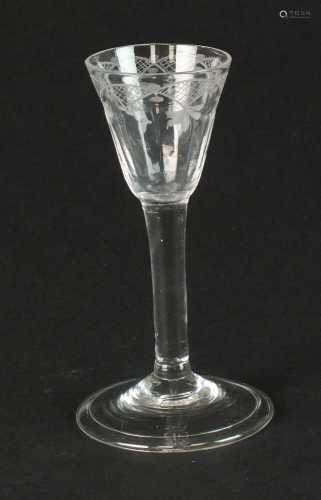 An 18th-century wine glass