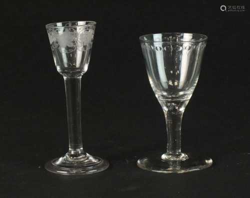 Two drinking glasses, 18th and 19th century