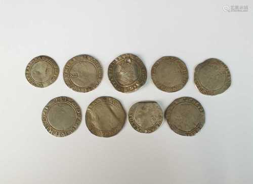 A collection of nine hammered silver coins from The Bridgwat...