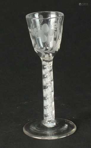 An 18th-century wine glass