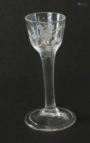 An 18th-century wine glass