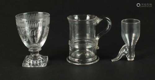 Three pieces of George III drinking glasses