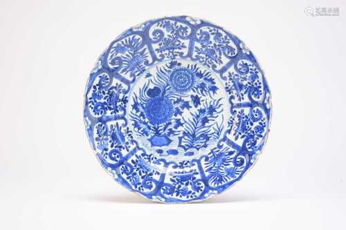 A Chinese blue and white dish, Kangxi