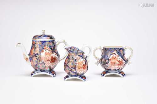 A Japanese Imari three-piece tea set, Meiji period