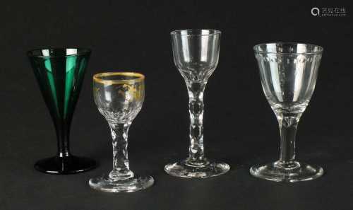 Four George III drinking glasses