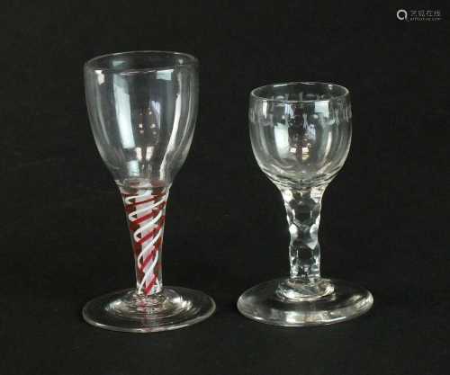 Two 18th century wine glasses