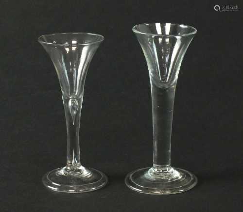 Two 18th century wine glasses