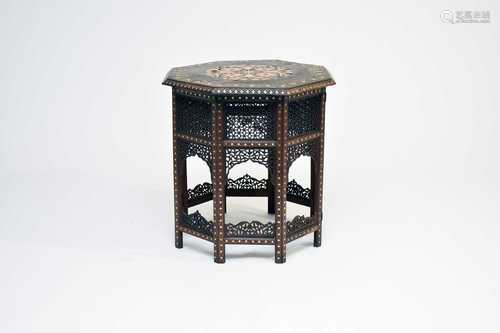 An Indian, rosewood-type, octagonal occasional table, circa ...