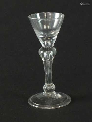 An eighteenth-century baluster wine glass