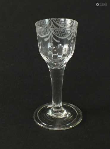 An 18th century wine glass