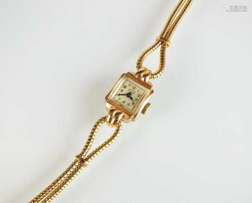 A lady's 14k gold Lathin wristwatch