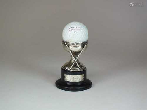 A 'hole in one' silver trophy,
