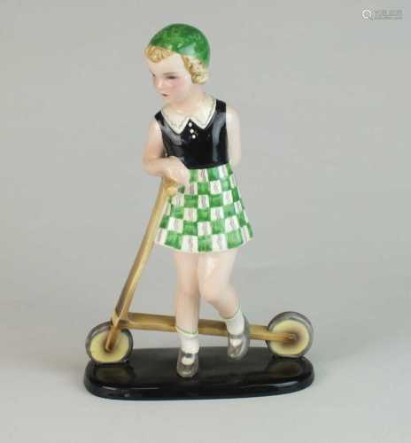 Goldscheider figure of a Girl with a Scooter