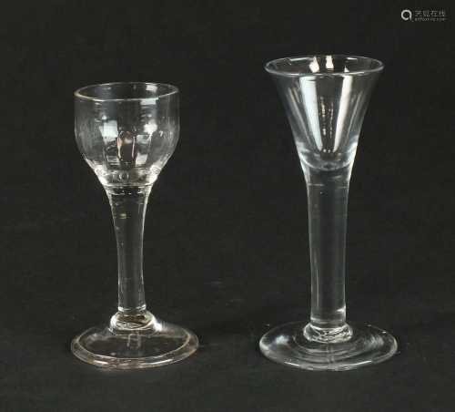 Two 18th-century drinking glasses