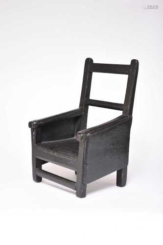 A 19th century ebonised child's chair, possibly Welsh