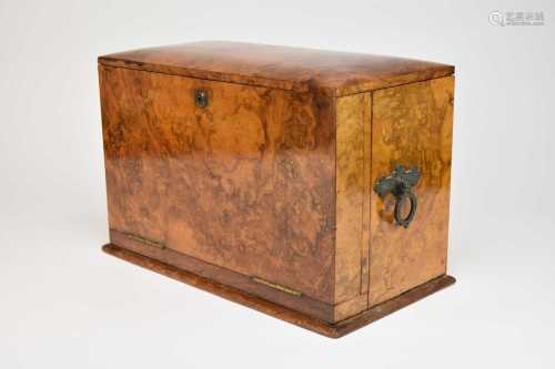 A late 19th century walnut writing box