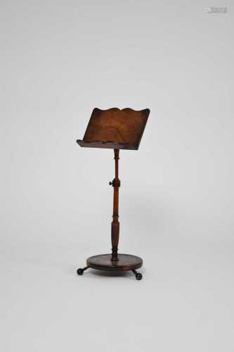 A19th century walnut music stand