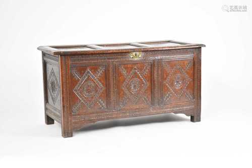 A 17th century triple panel coffer