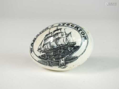 English North-East pottery pearlware darning egg