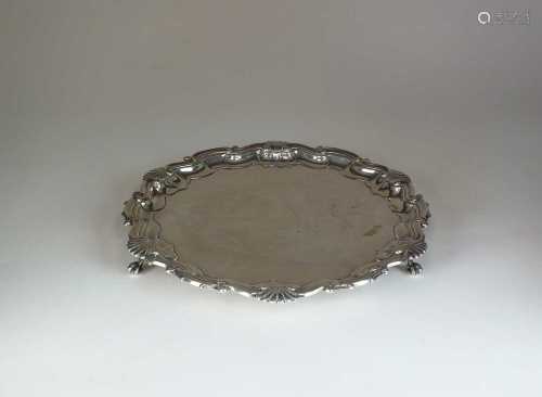 An Edwardian silver salver