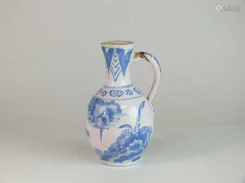 A Delft or German faïence jug or ewer, 18th century