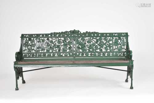 A Coalbrookdale 'Nasturtium' pattern garden bench