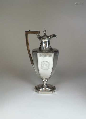 A George III silver hot water jug