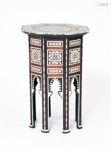 A Syrian, octagonal occasional table, circa 1900, unusually ...