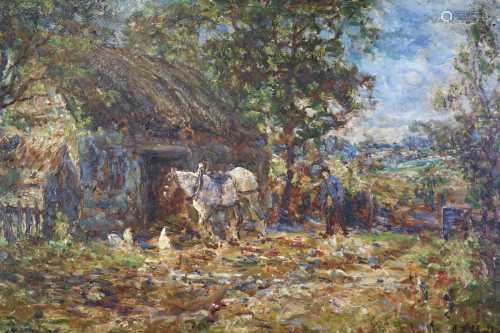 John Falconar Slater (British 1857-1937) Farmyard Scene with...