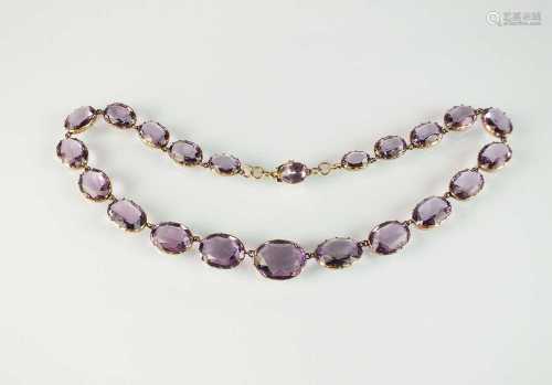 A 19th century purple paste riviere necklace