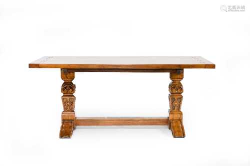 A 17th century style joined oak refectory table
