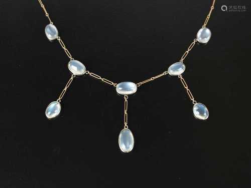 A moonstone fringe necklace