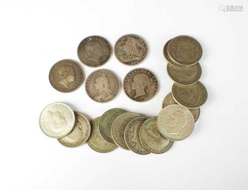 A collection of silver half crowns