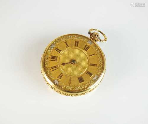 A 19th century 18ct gold fusee verge open face pocket watch