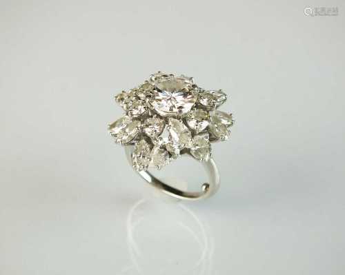 An impressive diamond cluster ring by Boucheron, designed as...