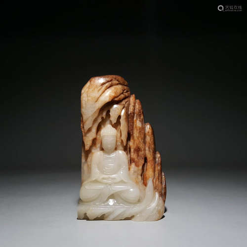 A Hetian Jade Carving Of Shakyamuni Buddha