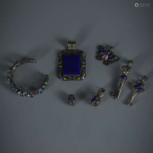 A Group Of Lapis Lazuli Accessories