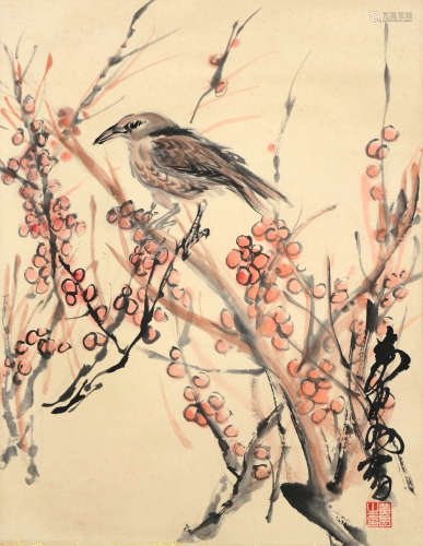 A Chinese Autumn Scenery Painting Silk Scroll, Huang Zhou