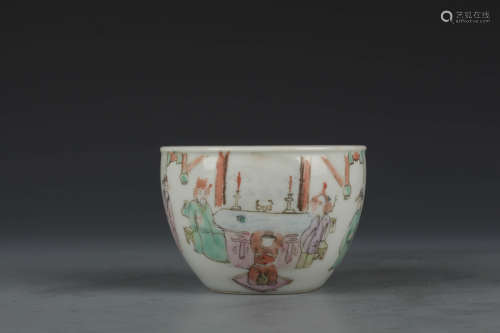 A Famille Rose Figural Cup