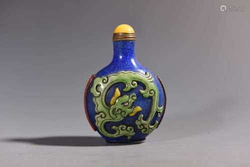 An Imitation Lapis Lazuli Glassware Snuff Bottle