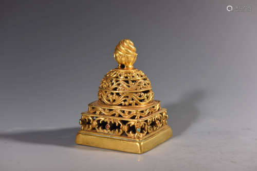 A Gilt Bronze Openwork Mandala