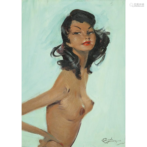 ƒ JEAN-GABRIEL DOMERGUE (1889-1962) LAURINE Huile sur