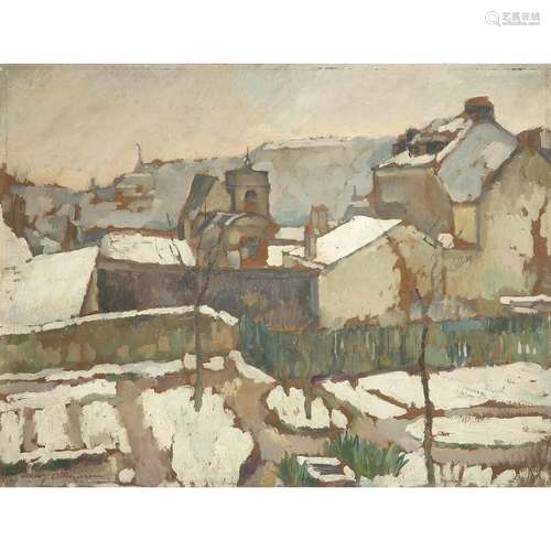 HENRY OTTMANN (1877-1927) EFFET DE NEIGE À MEUDON …