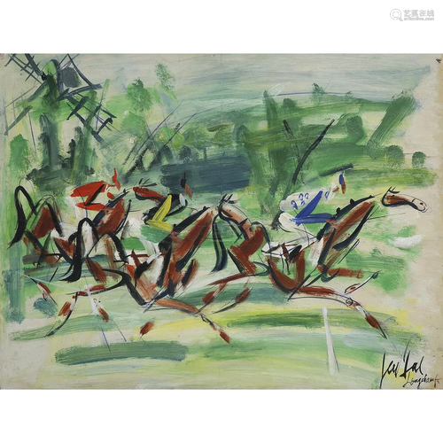 GEN PAUL (1895-1975) LONGCHAMP, VERS 1945 Gouache …