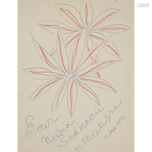 ƒ HENRI MATISSE (1869-1954) DEUX FLEURS, 1950 Encre et