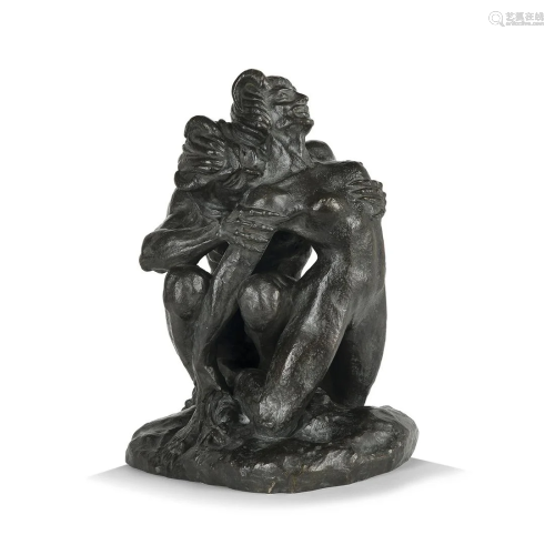 BOLESLAS BIEGAS (1877-1954) L'ÉTREINTE Bronze de patine